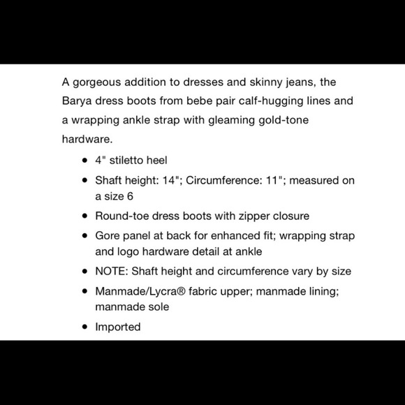 Brand new in box Wide Calf Bebe Barya Dress Boot - Picture 2 of 5